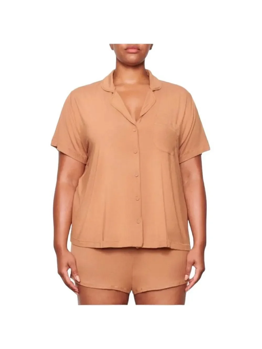 Skims 4XL Soft Lounge Short Sleep Pajama Set Camel MSRP $116 NWT